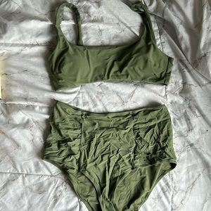 Aerie Army Green High Rise Bikini - Size XL worn 1 time